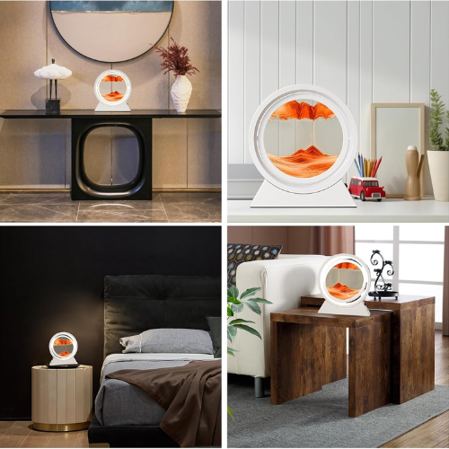 Luminous Quicksand Hourglass Lamp – Flowing Sand Landscape Art Light for Home & Office