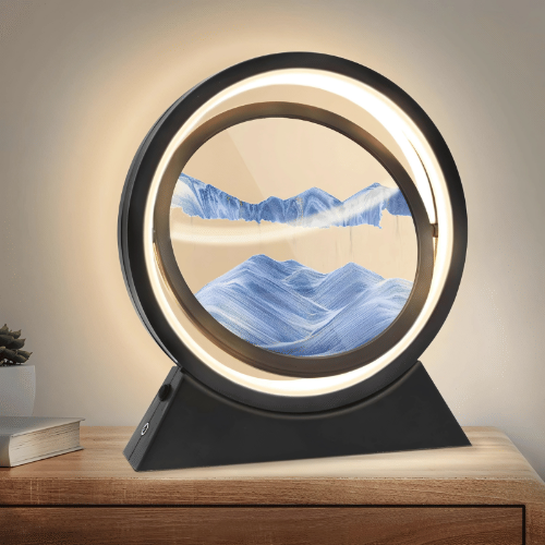 Luminous Quicksand Hourglass Lamp – Flowing Sand Landscape Art Light for Home & Office