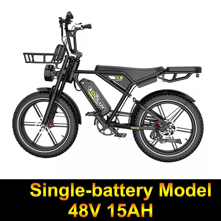 KOOLUX X9 Pro – 750W Electric City & Mountain Bike | 48V 31.2Ah Dual/Single Battery Options | 20" Fat Tire E-Bike | Long-Range Urban Commuter | Adult Electric Bicycle