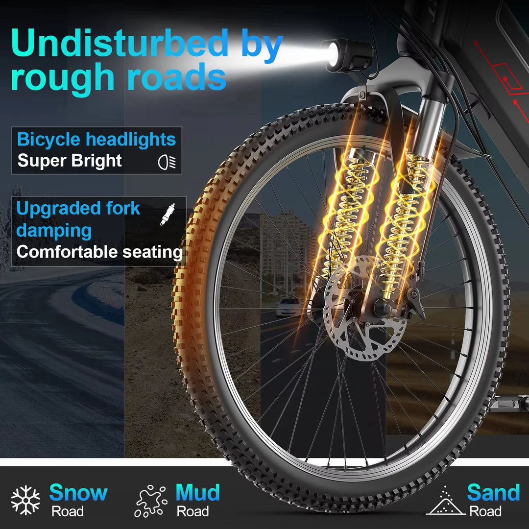 DEEPOWER F26 City Electric Bike – 750W Brushless Motor • 48V 7.8Ah Lithium Battery • 27.5” Lightweight Road E-Bike • 40 km/h Commuter Bicycle for Adults & Women