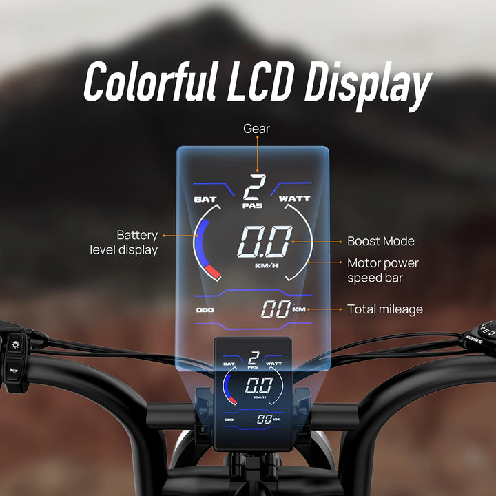 T2 Electric Fat Tire Bike – 1500W Peak Motor | 48V 15.6Ah Removable Battery | 100 Mile (160KM) Range | 20×4” All-Terrain Tires | Hydraulic Brakes | Powerful Off-Road E-Bike