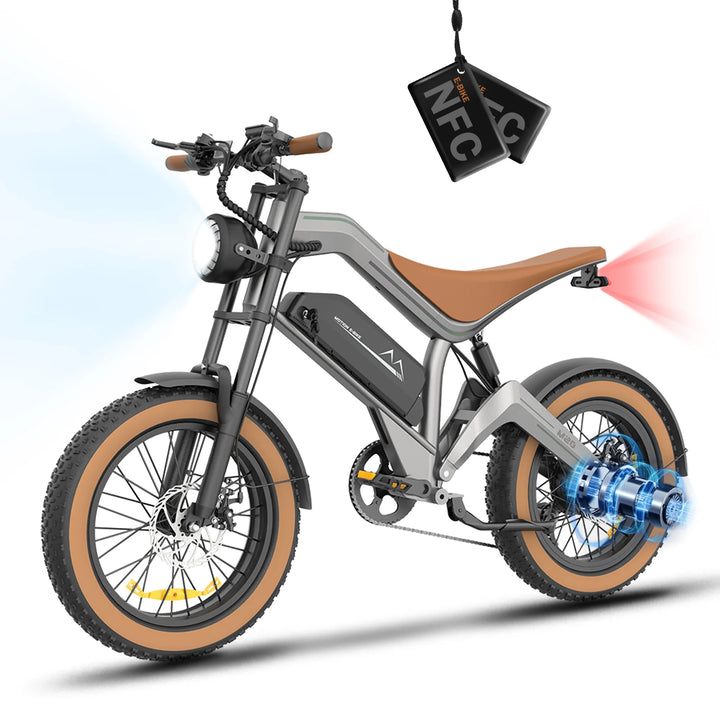 M20 1500W Fat Tire Electric Bike – 48V 15Ah Lithium Battery • 55 km/h Max Speed • Hydraulic Brakes • 20×4” Off-Road Mountain E-Bike for Adults