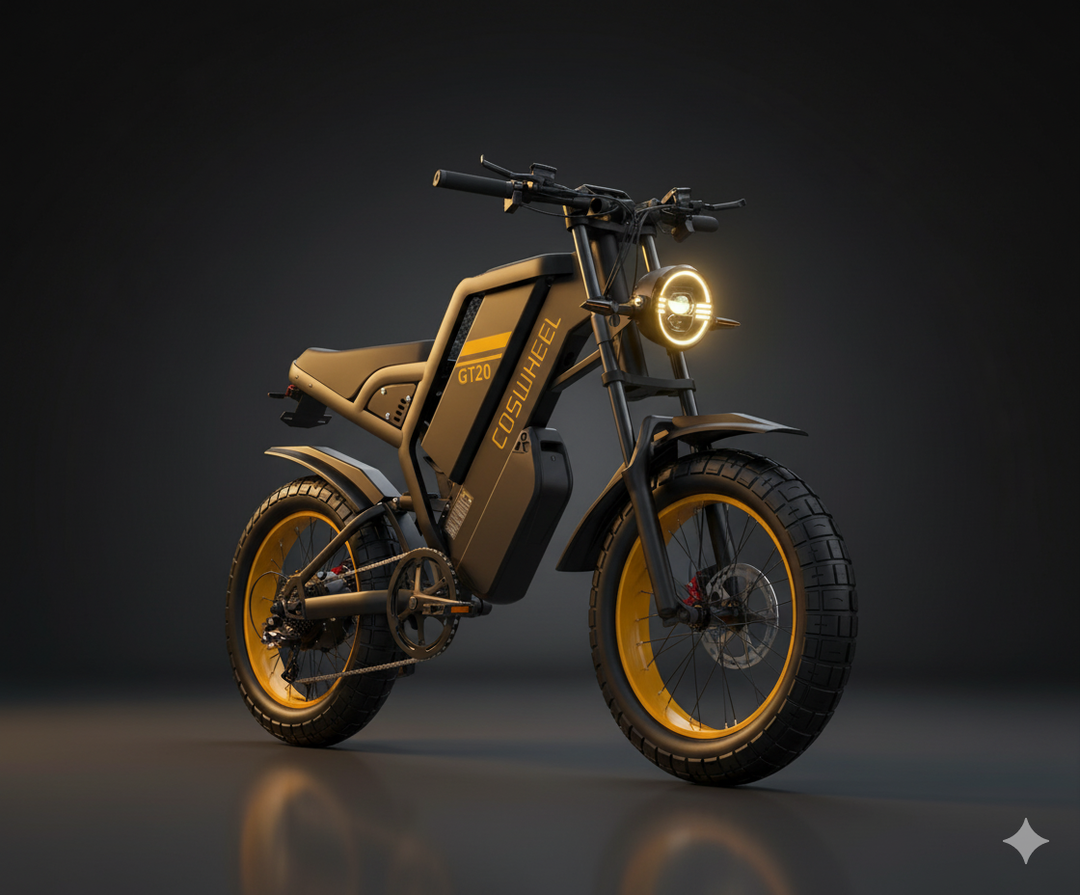 COSWHEEL GT20 PRO Electric Bike – 3000W Dual Motor, 48V 40Ah Ultra-Long Range Battery, 20" Fat Tire Off-Road Mountain E-Bike | 65km/h High-Speed All-Terrain Electric Bicycle