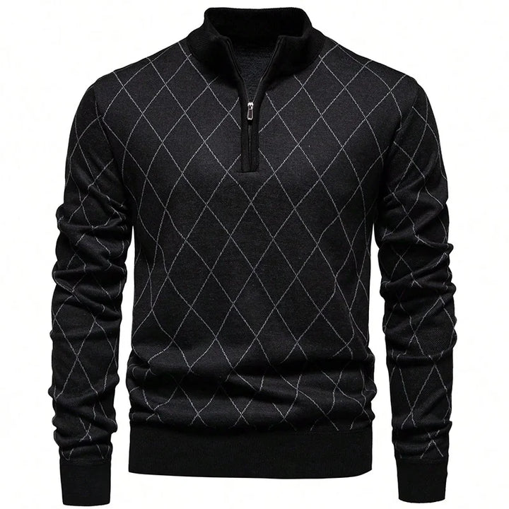 Mens Fashion Sweater Half Zip Collar Knit Pullover Casual Sport Golf Sweaters American Size Male Autumn Winter Clothes