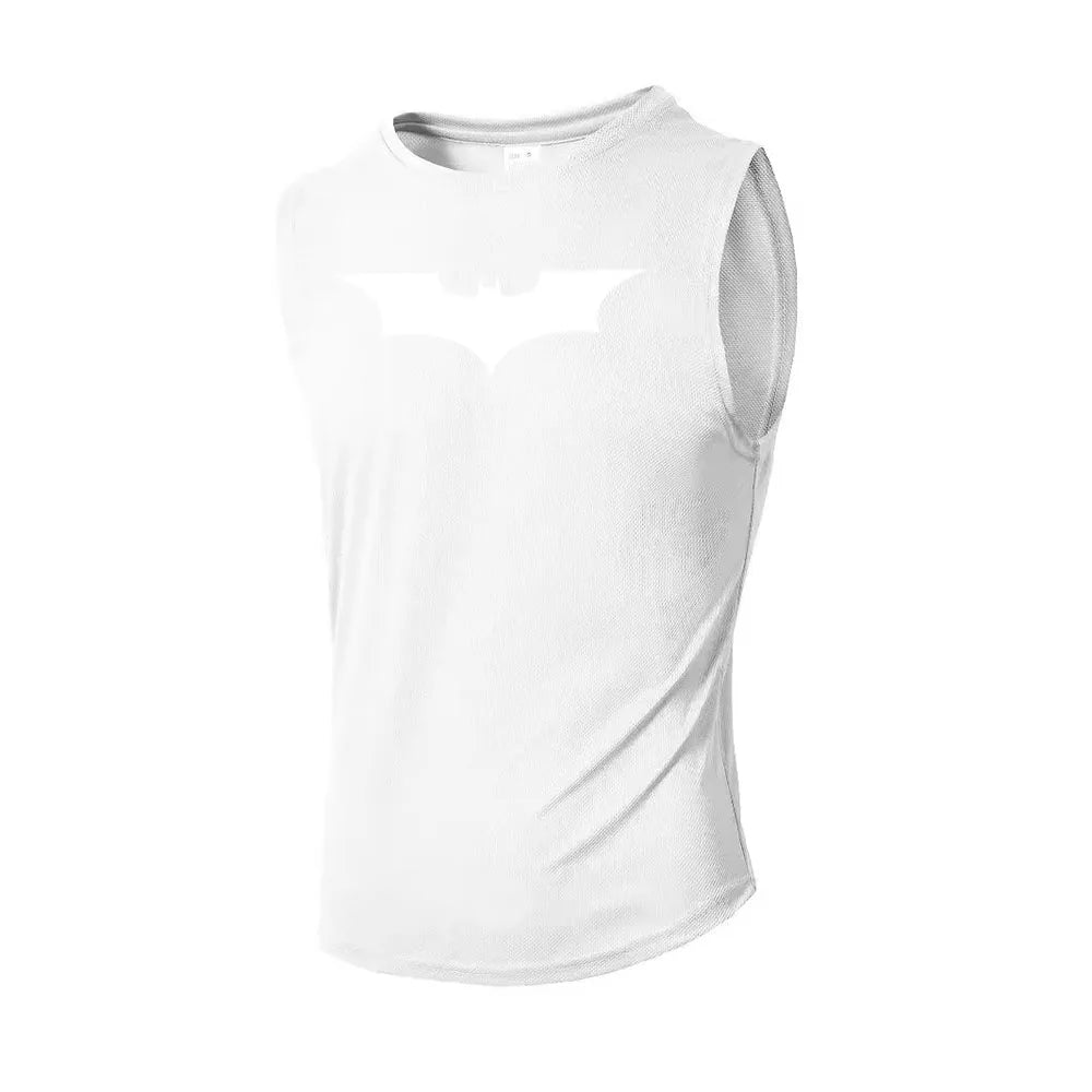 Bat Printed Men's Loose Sleeveless T-shirt Autumn inner wear Running  T Shirt Gym Fitness Jogging Vest Male Casual Shirt Tops