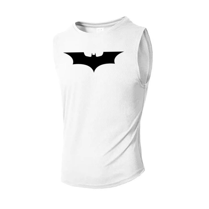 Bat Printed Men's Loose Sleeveless T-shirt Autumn inner wear Running  T Shirt Gym Fitness Jogging Vest Male Casual Shirt Tops