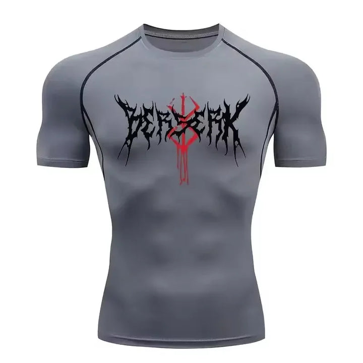 Anime Berserk Compression T-shirt Men Elastic Tight Sportswear Short-sleeved Gym Bodybuilding Quick-drying Sweatshirt Top S-3XL