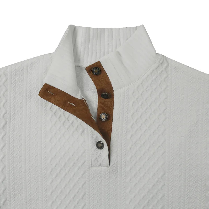 2026 cross-border hot-selling autumn and winter men's casual stand-up collar long-sleeved jacquard knitted pullover sweater