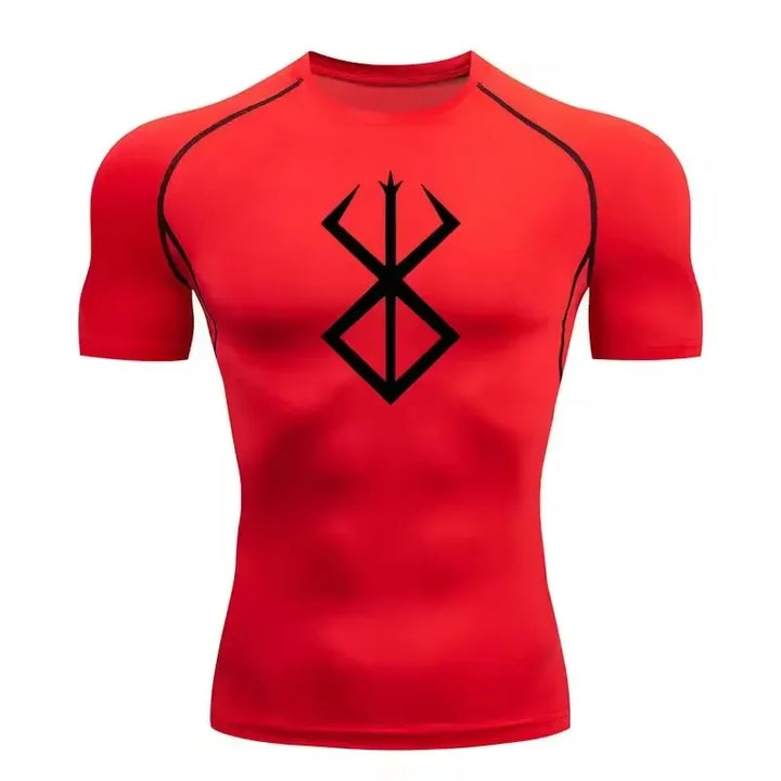 Anime Berserk Compression T-shirt Men Elastic Tight Sportswear Short-sleeved Gym Bodybuilding Quick-drying Sweatshirt Top S-3XL