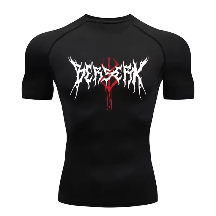 Anime Berserk Compression T-shirt Men Elastic Tight Sportswear Short-sleeved Gym Bodybuilding Quick-drying Sweatshirt Top S-3XL