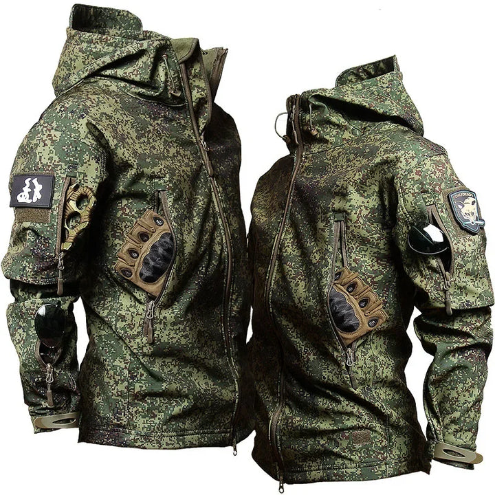Soft Shell Combat Suit Military Uniform Army Jackets Hooded Top+Breathable Long Sleeve Cargo Pants Men Hunting Sets Multi-pocket