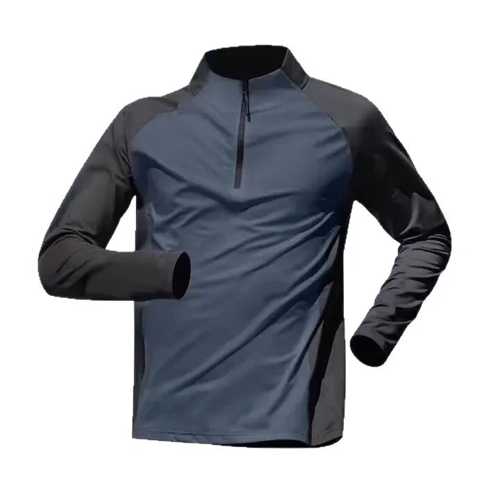 Men's Spring Autumn Half Zip Long Sleeve Running Fitness T-Shirt Quick Dry Breathable Lightweight Thin T-Shirt for Training Cycl