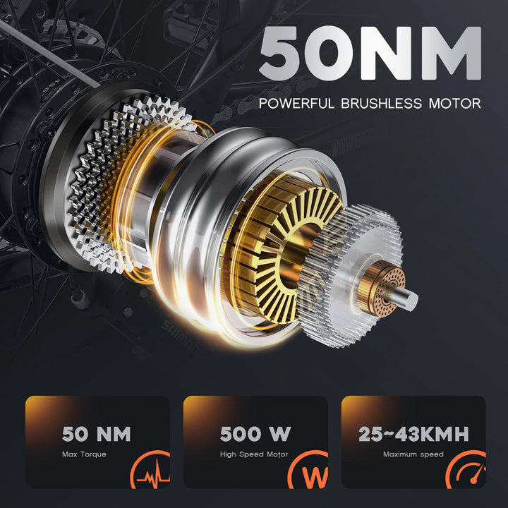 EMOKO EC27 – 500W Electric Mountain & Delivery Bike | 48V 45Ah Dual Removable Batteries | 27.5" Tires | Hydraulic Brakes | Long-Range Adult E-Bike