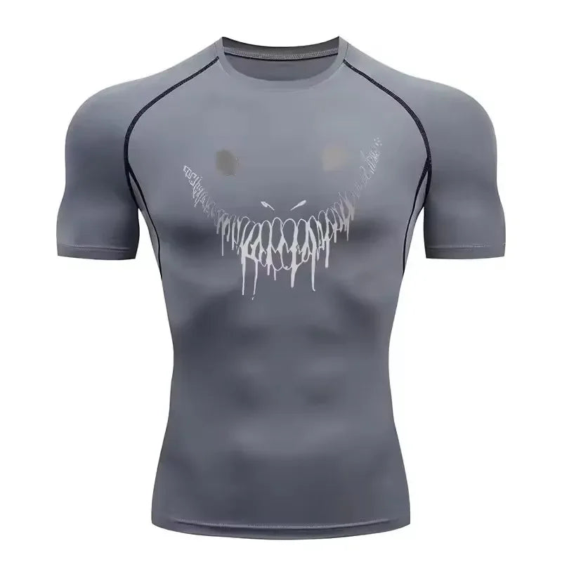 Anime Berserk Compression T-shirt Men Elastic Tight Sportswear Short-sleeved Gym Bodybuilding Quick-drying Sweatshirt Top S-3XL