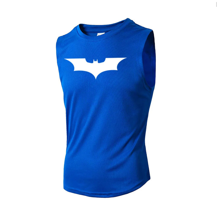 Bat Printed Men's Loose Sleeveless T-shirt Autumn inner wear Running  T Shirt Gym Fitness Jogging Vest Male Casual Shirt Tops