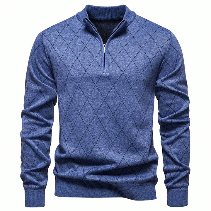 Mens Fashion Sweater Half Zip Collar Knit Pullover Casual Sport Golf Sweaters American Size Male Autumn Winter Clothes