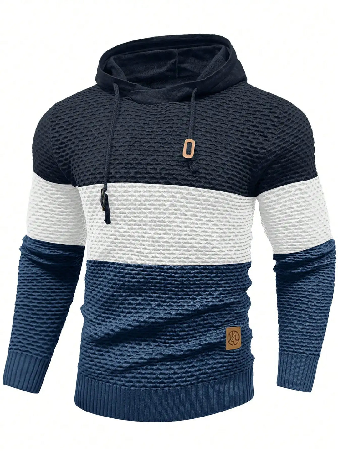 Men's Sweater Spring New Sport Warm Form Fitting Knit Pullover Sweater Hoodie Drawstring Hoodies Casual Sweatshirt US Size