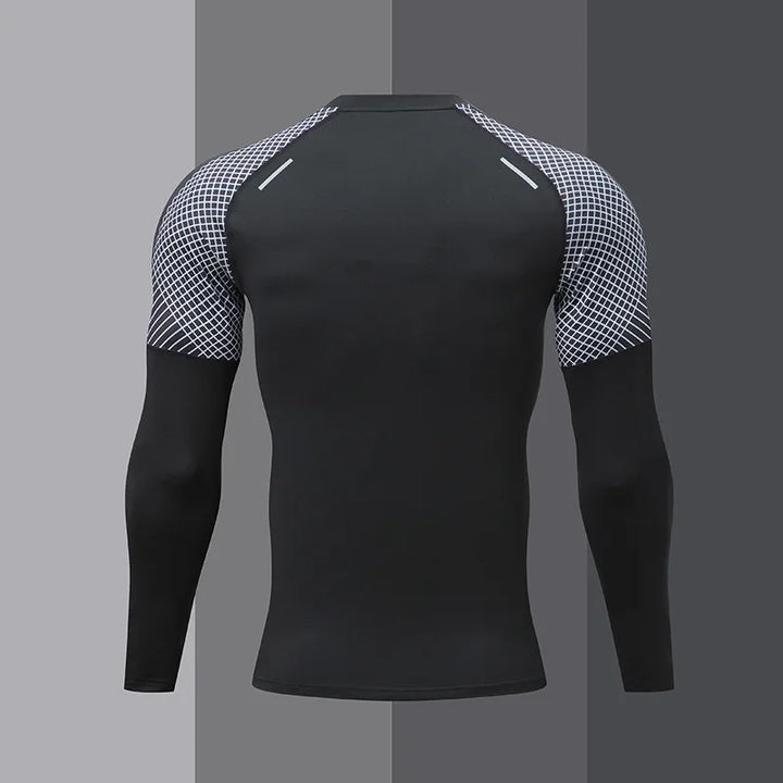 Men's fashionable outdoor fitness long sleeved T-shirt, sun protection clothing, fitness casual compression shirt