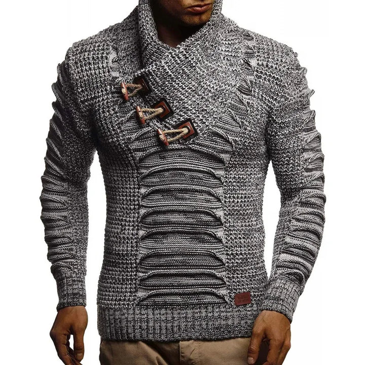 Quality 2025 New Men's Slim Fit Knitted Long Sleeve High Collar Sweater Comfortable Soft Material Casual Style for All Seasons