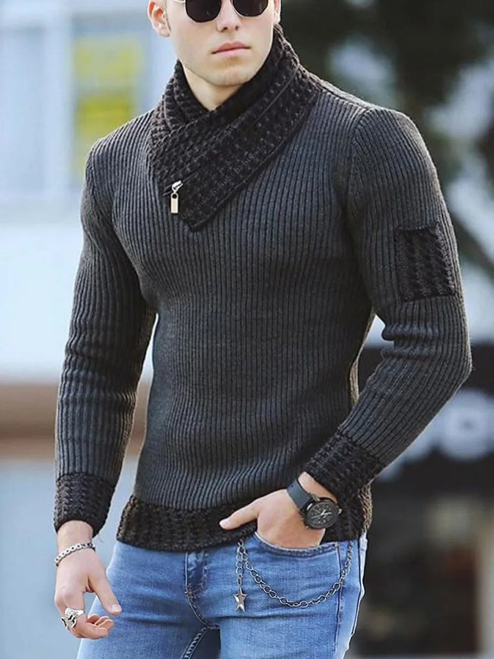 2026 New Men's Sweater Knit Pullover Casual Long Sleeve Sweater Jacket Trendy European American Style Fashionable Men's Wear