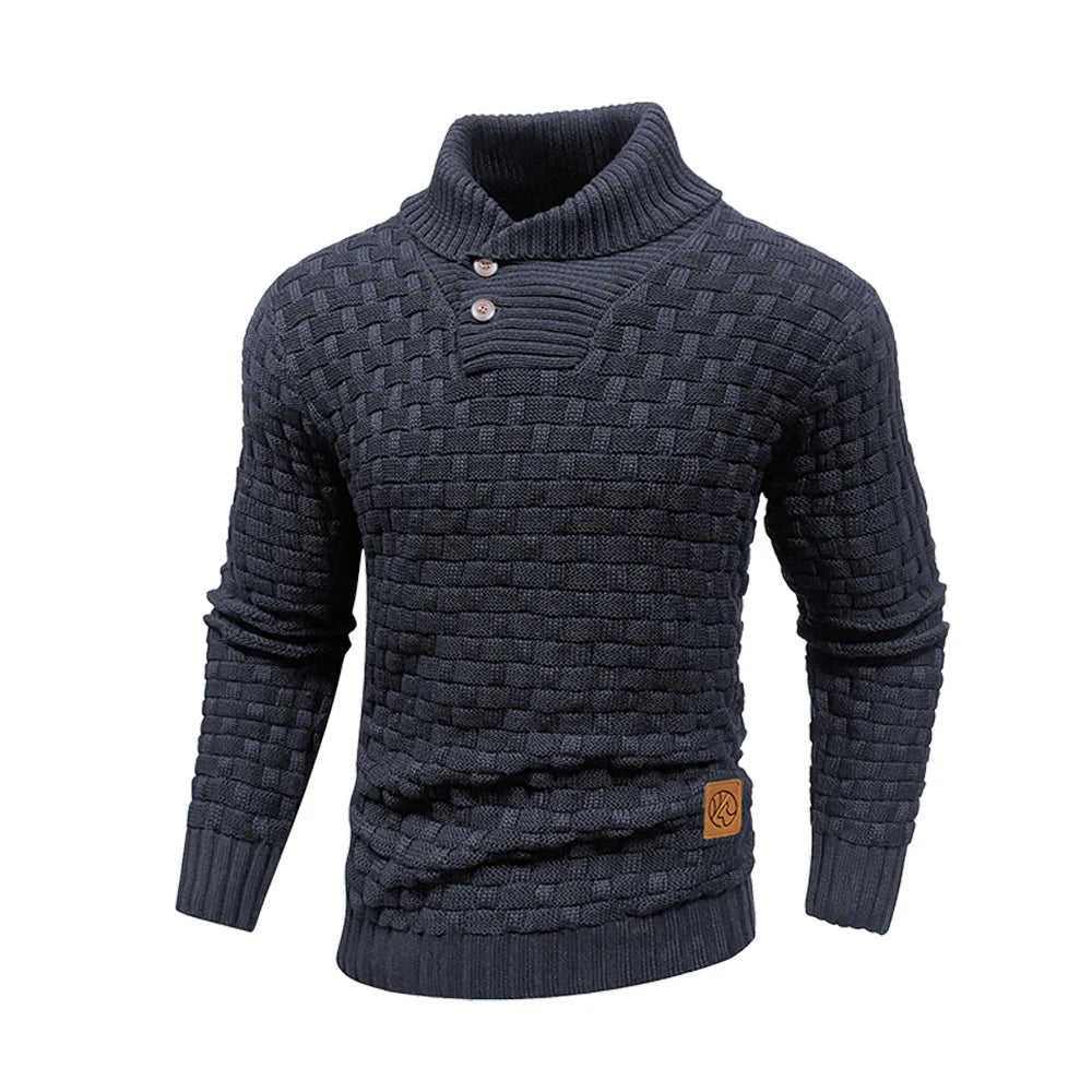 Men’s Sweater Winter Knitted Crew Neck Warm Soft Long Sleeve Pullover Textured Ribbed Edge Comfortable High Quality Top US Size