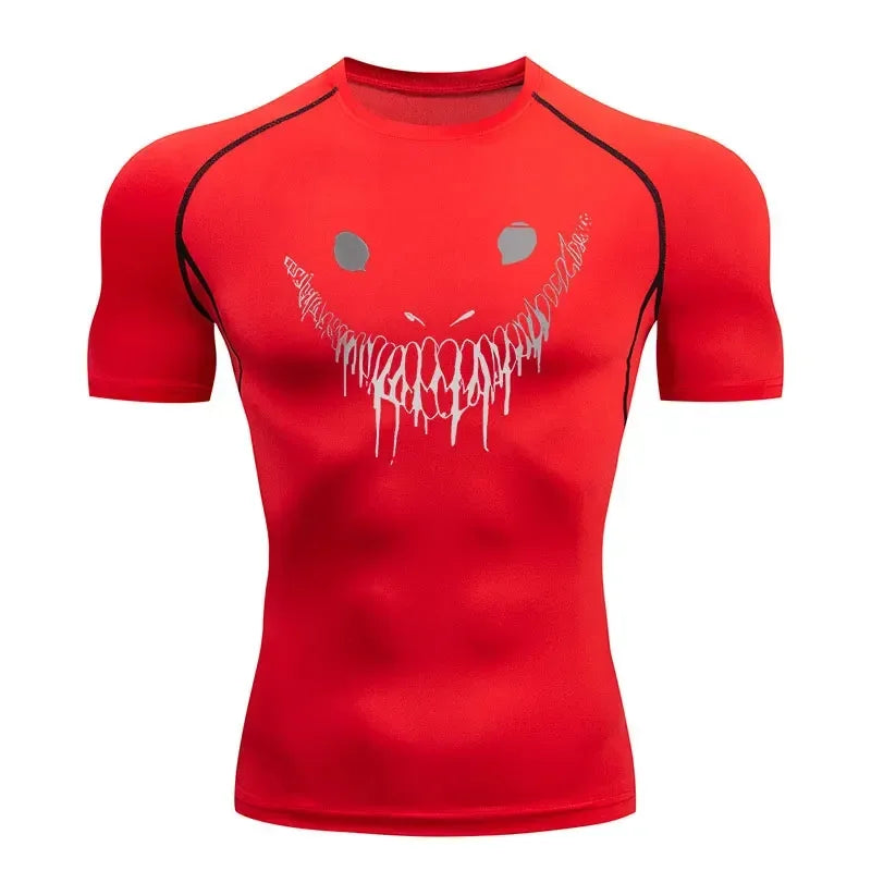 Anime Berserk Compression T-shirt Men Elastic Tight Sportswear Short-sleeved Gym Bodybuilding Quick-drying Sweatshirt Top S-3XL