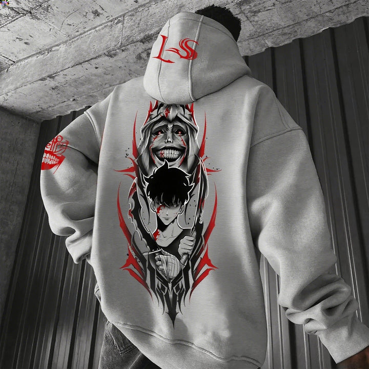 Solo Leveling Anime Hoodie Men Women Streetwear Oversized Graphic Pullover Sweatshirt Spring Autumn Casual Cosplay Hooded Jacket