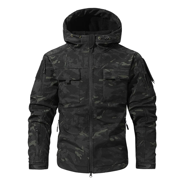 Men Lurker Shark Skin Soft Shell Tactical Jacket Waterproof Fleece Hooded Coat Hunt Clothes Autumn Outdoor Camouflage Jacket Men