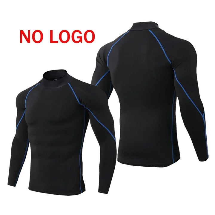 Mens Running T-shirts Compression Long Sleeve Sport Shirts Spider Printing Fitness Training Jogging Gym Quick Dry Tee