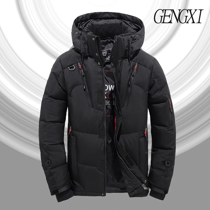 Men's Outdoor Lightweight Warm Detachable Collar Down Jacket Winter New Arrival Casual Fashion Multi-Pocket Workwear Down Coat
