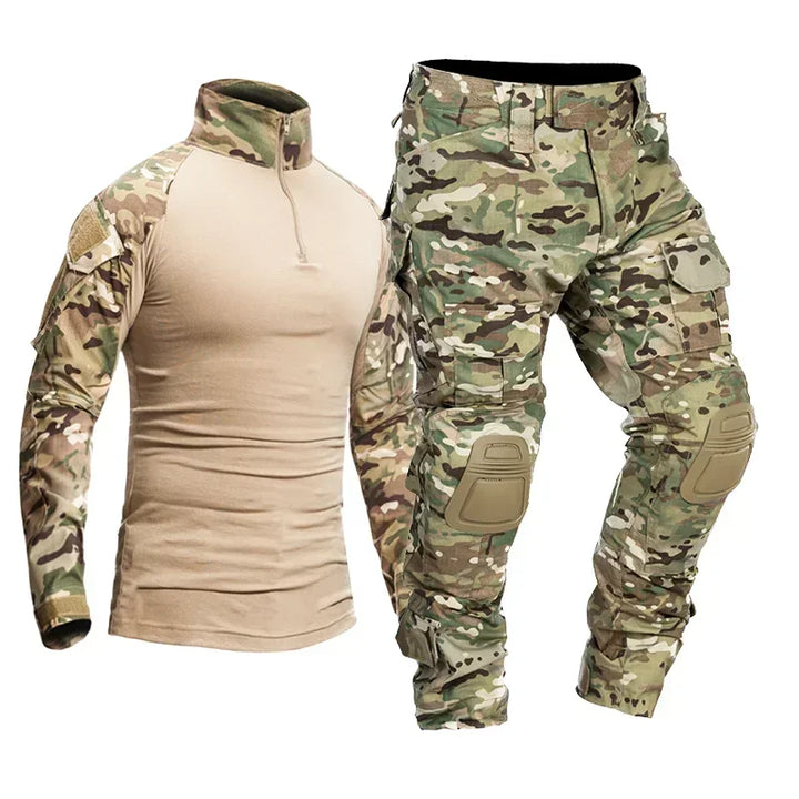 Camo Tactical Uniform Airsoft Ripstop Suit Multi Pocket Suits Hunting Pants Men Trainning Shirts Airsoft Paintball Clothes Sets