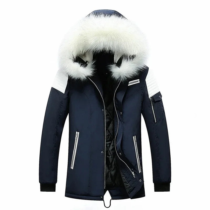 Men's Faux Fur Collar Thickened Fleece Warm Large Size Trendy WISH Casual Cotton Jacket Stylish And Comfortable Men's Coat