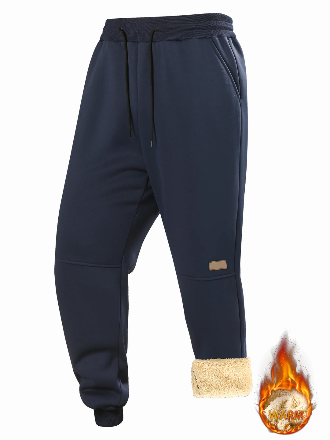 Pants for men in autumn and winter, thickened with fleece for outerwear, casual pants, warm lamb wool sports sweatpants