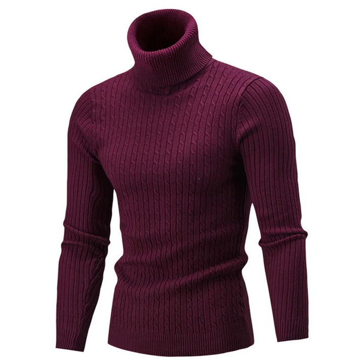 Autumn Winter Men's Warm Sweater Long Sleeve Turtleneck Sweater Retro Knitted Sweater Pullover Sweater
