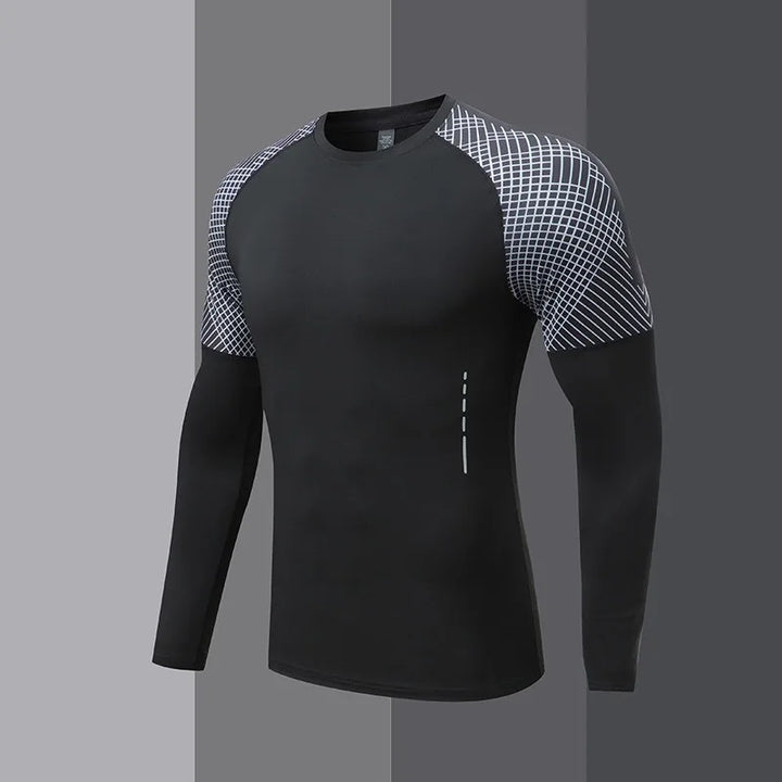 Men's fashionable outdoor fitness long sleeved T-shirt, sun protection clothing, fitness casual compression shirt