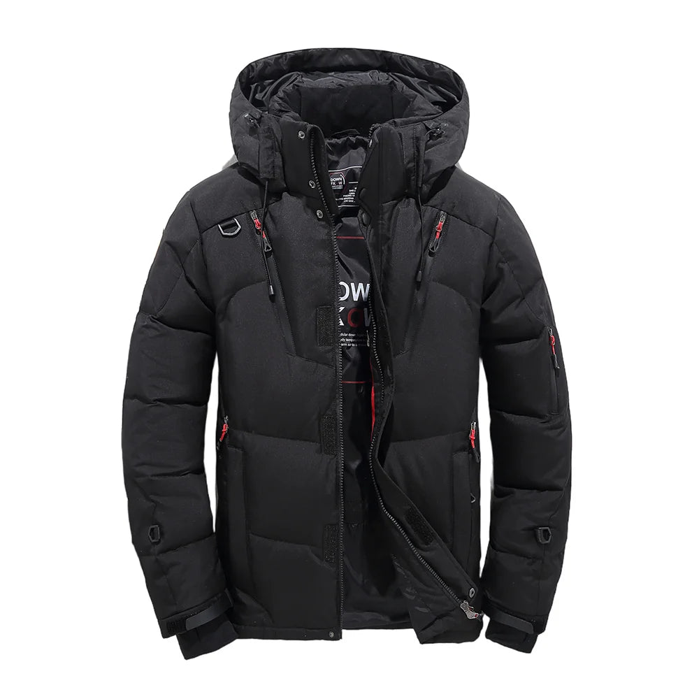 Men's Outdoor Lightweight Warm Detachable Collar Down Jacket Winter New Arrival Casual Fashion Multi-Pocket Workwear Down Coat