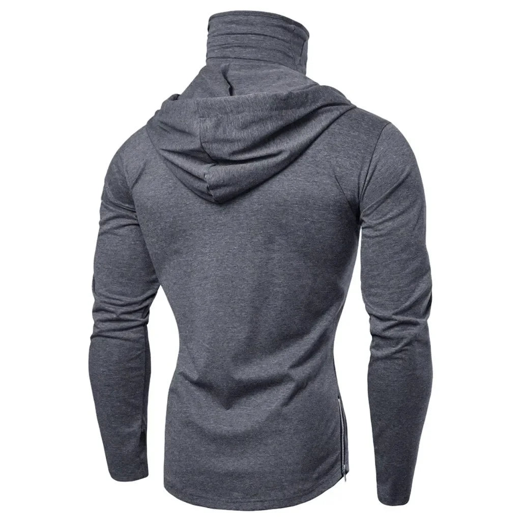 2025 New Mens Gym Thin Hoodie Long Sleeve Hoodies With Mask Sweatshirt Casual Splice Large Mask Hoodie Sweatshirt Hooded Tops