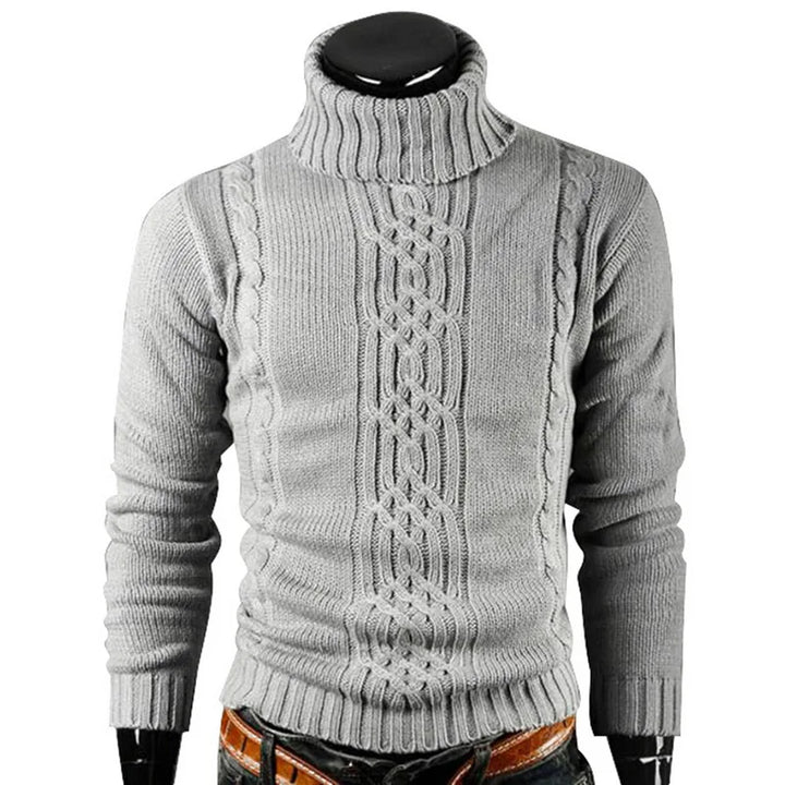 Autumn Winter Men's Warm Sweater Long Sleeve Turtleneck Sweater Retro Knitted Sweater Pullover Sweater