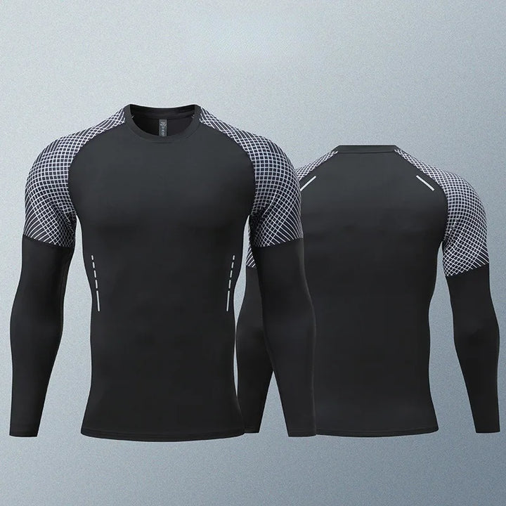 Men's fashionable outdoor fitness long sleeved T-shirt, sun protection clothing, fitness casual compression shirt