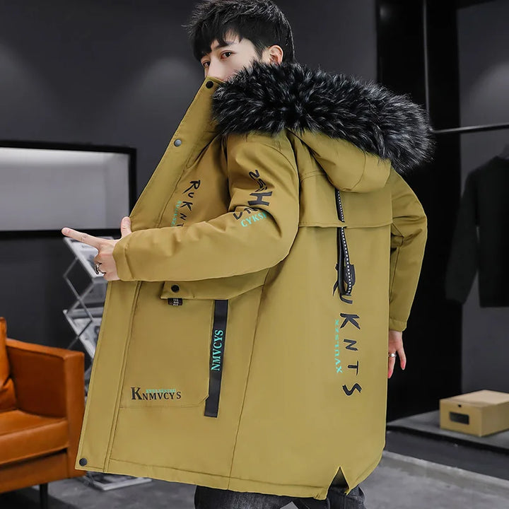 Winter Jacket Men Fur collar Thicken Outerwear Men Parka Coat 2025 High Quality Hooded Fur Lined Thick Warm Parkas