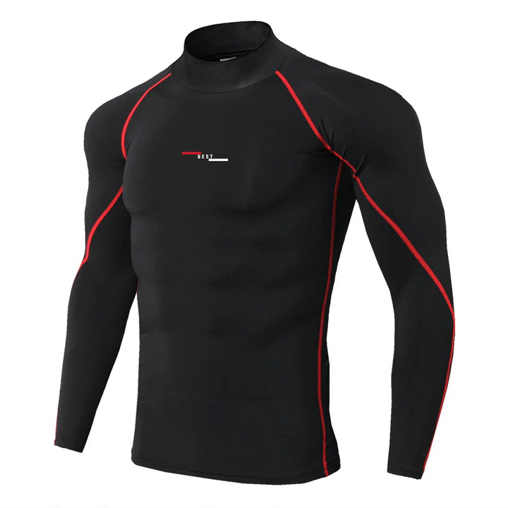 Mens Running T-shirts Compression Long Sleeve Sport Shirts Spider Printing Fitness Training Jogging Gym Quick Dry Tee