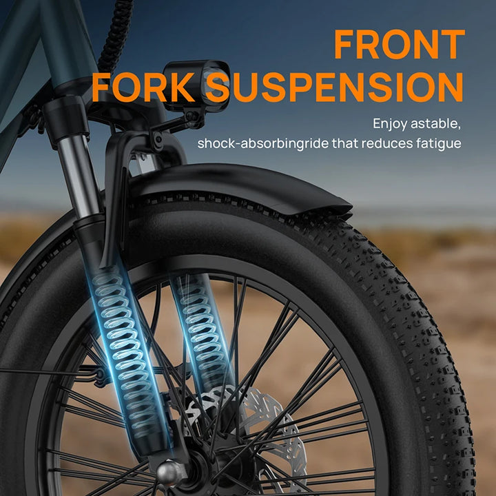 URLIFE E20 – 250W Electric Bike | 48V 13Ah Removable Battery | 20-inch Fat Tire Urban Commuter E-Bike | Lightweight Brushless Motor | 60KM Range