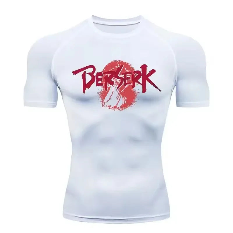 Anime Berserk Compression T-shirt Men Elastic Tight Sportswear Short-sleeved Gym Bodybuilding Quick-drying Sweatshirt Top S-3XL