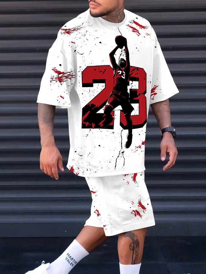 Summer 2025 New men's suit 3D printed casual sportswear polyester men's wear