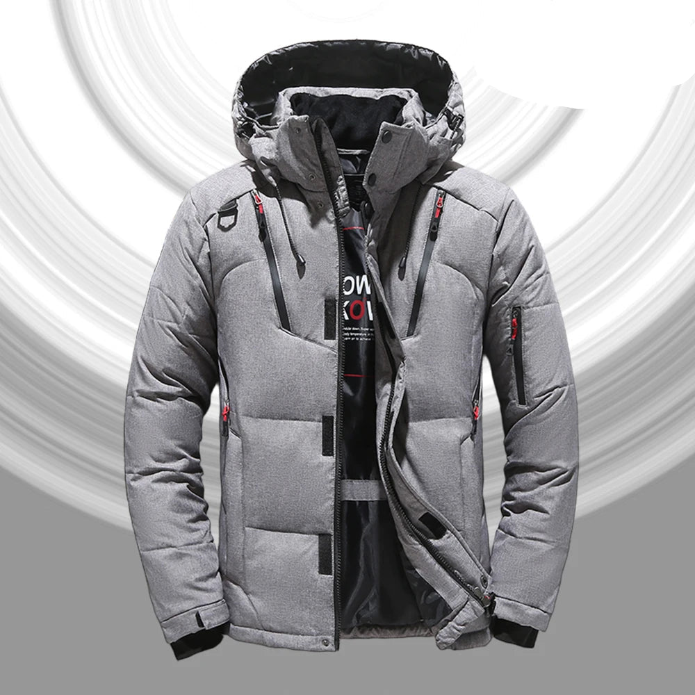 Men's Outdoor Lightweight Warm Detachable Collar Down Jacket Winter New Arrival Casual Fashion Multi-Pocket Workwear Down Coat