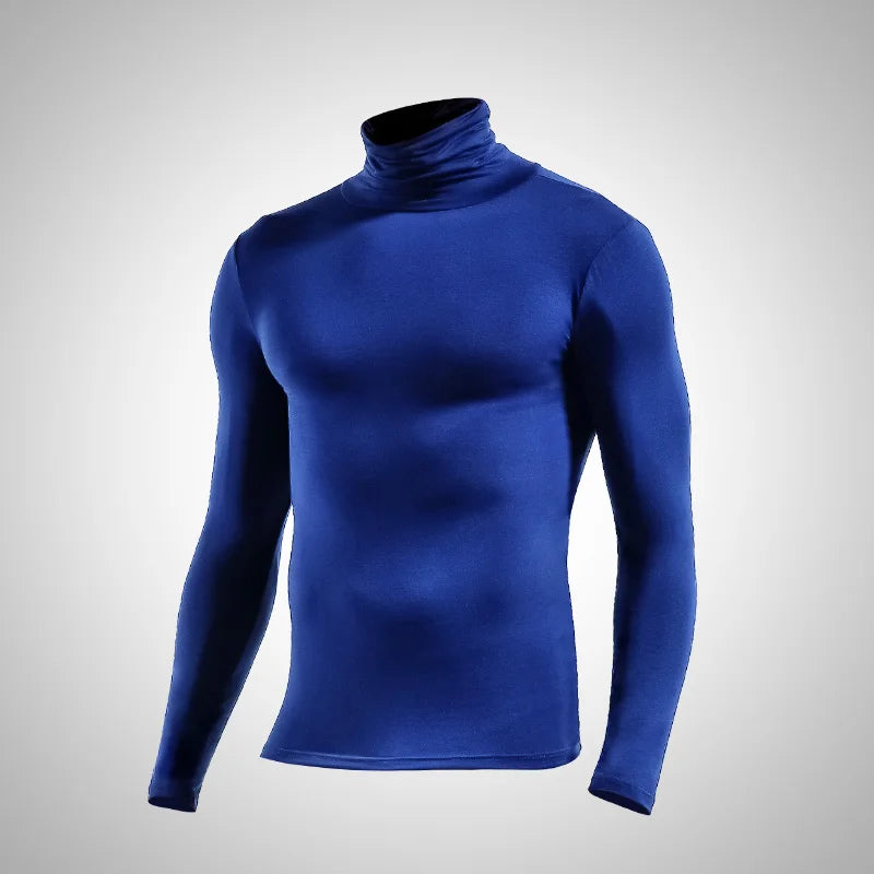Men's thermal underwear in turtleneck lapel autumn thin Modal autumn and winter long-sleeved base shirt single slim-fit top