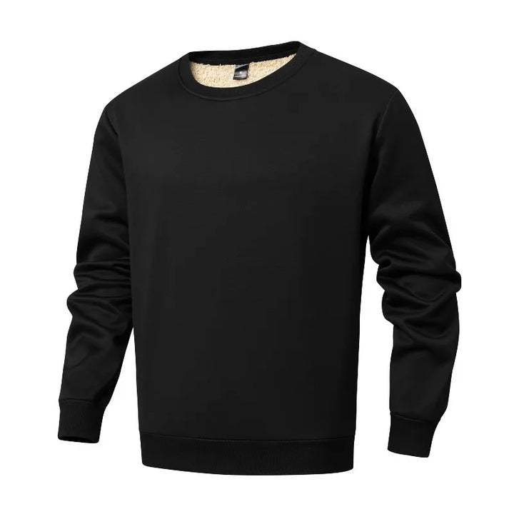 Men's Winter Fleece Lined Warm Top Autumn Korean Fashionable Long Sleeved Base Shirt Plush Casual Warm Underwear T-shirt
