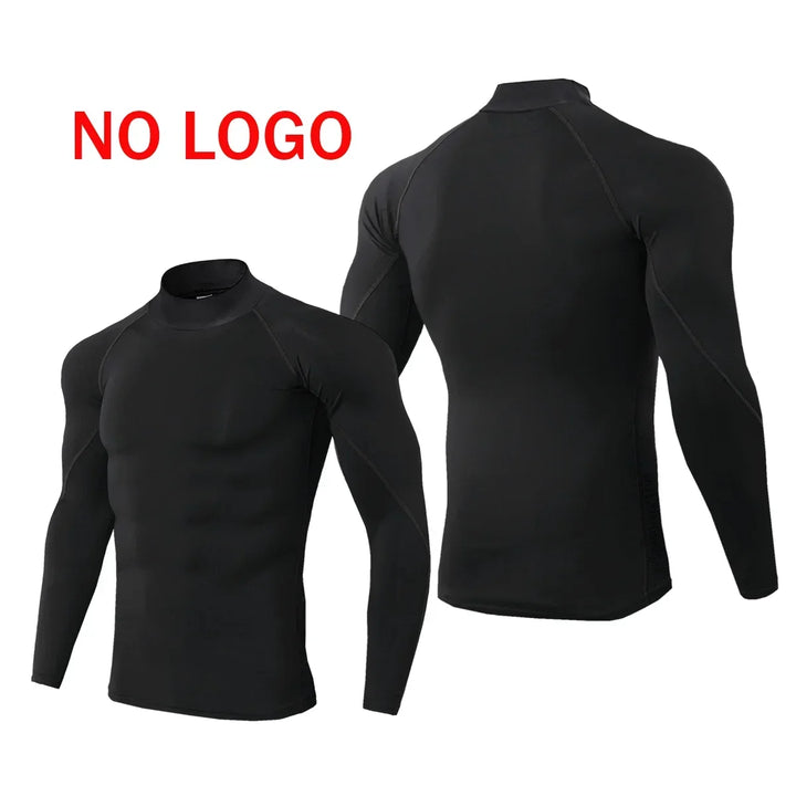 Mens Running T-shirts Compression Long Sleeve Sport Shirts Spider Printing Fitness Training Jogging Gym Quick Dry Tee
