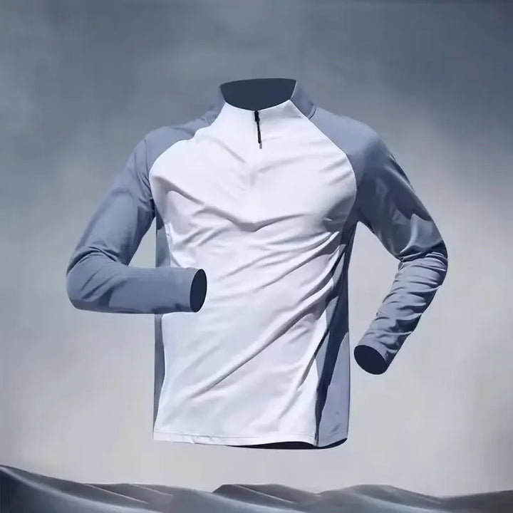 Men's Spring Autumn Half Zip Long Sleeve Running Fitness T-Shirt Quick Dry Breathable Lightweight Thin T-Shirt for Training Cycl