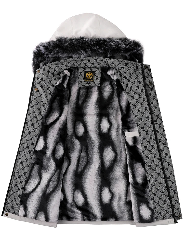 2026 New Men's Winter Padded Thickened Fashion Trend Hooded Cotton Jacket Outdoor Windproof Solid Colour Big Size Jacket